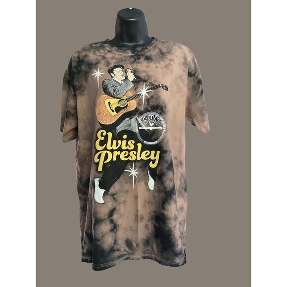 Vintage-Inspired Elvis Presley Brown Tie-Dye Graphic T-Shirt - Picture 5 of 9